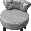 Grey Glitter Velvet Velvet Stool Dining Dressing Chair Piano Seat with Backrest