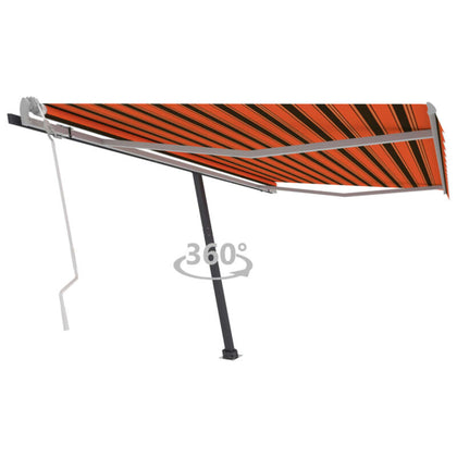 Freestanding Manual Retractable Awning 450x300 Orange/Brown Q7S8