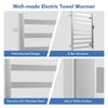 8-Tier Bathroom Heated Towel Rack Wall Mounted Plug-in Electric Towel Warmer LED