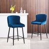 Pair of Barstools Velvet Bar Chair Blue Black Grey Padded Chair Kitchen Modern