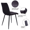 2pcs Dining Chairs Barstools Set Velvet Cushion Padded Metal Legs Kitchen Chair