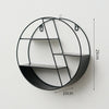Wall Shelf Rack Storage Metal Iron Craft Round Industrial Style Home Decor Black