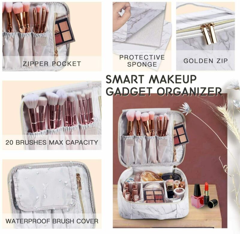 Large Beauty Make Up Nail Tech Cosmetic Box Artist Vanity Case Storage Bag  UK