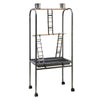 Rolling Metal Bird Play Stand Wooden Perches Ladders Parrot Playground Birds Fun