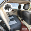 9Pcs Grey Car Seat Covers Full Set Universal Protector Washable Front Rear New