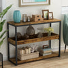 3Tier Industrial Console Side Table with Iron Tube Frame for Hallway Living Room