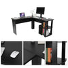 L-shaped Computer Desk Corner Table Workstation Home Office Furniture w/Shelves