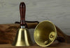 Solid Brass Wooden Handle School Dinner Large Hand Bell Handbell 17cm Reception