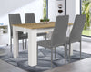 Wood Dining Table and Chairs 4 / 6 Set Pu Leather Seat Kitchen Room Furniture