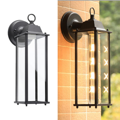 Traditional Vintage Outdoor Coach Wall Lantern Light Lamp Glass Metal Waterproof