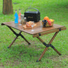 Camping RV Picnic Table Folding Hiking Traveling Wood Egg Roll Table 90cm Length