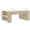 Coffee Table White and Oak 100x60x42 cm Chipboard Furniture
