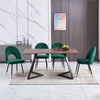 Dining Table & Chairs Set 4/6 Velvet Fabric Padded Seat Kitchen Furniture