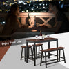 4PCS Dining Table & Chair Set Kitchen Furniture W/ Counter Table Bench & Stools