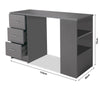Large Computer Desk With Shelves & Drawers PC Writing Study Table Home Office