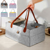 Baby Diaper Organizer Caddy Felt Changing Nappy Kids Storage Carrier Bag Grey .