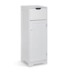 Mondeer Bathroom Floor Cabinet Storage Unit w/ 1 Drawer 1 Door 2 Shelves White