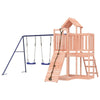 Playhouse with Climbing Wall Swings Solid Wood R6I3