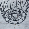 Set of 3 Nested Table Side Table Storage Basket Metal Wire Black Marble Effect