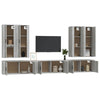 7 Piece TV Cabinet Set Grey Sonoma Engineered Wood R1C3