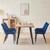 2 X Dining Chairs Velvet Set Padded Seat Metal Leg Kitchen Chair Home Office