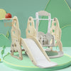 Toddler Slide and Swing Set 4 in 1, Kids Playground Climber Swing Playset Beige