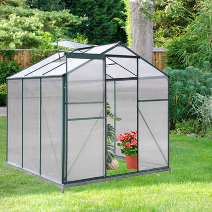 Walk-In Polycarbonate Greenhouse Plant Grow Cold Frames 6x4ft 6x6ft 6x8ft 6x10ft