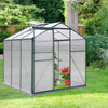 Walk-In Polycarbonate Greenhouse Plant Grow Cold Frames 6x4ft 6x6ft 6x8ft 6x10ft