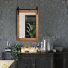 30''x22'' Wall Mount Mirror Decor Vanity Mirror Wood Frame Barn Door Style Brown