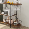 Retro Kitchen Bakers Rack w/ Storage Shelves and Cupboard Holder Microwave Stand
