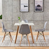 Set of 4 Retro Style Lounge Office Chair Dining Chairs Wooden Legs Kitchen Grey