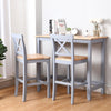 3 Piece Pine Wood High Dining Table Set & 2 Stools Chairs Seat Kitchen Furniture