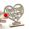 Personalised Mothers Day Gift for Mum Wooden Heart Plaque Freestanding Oak Gift