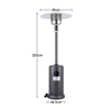 13KW Outdoor Gas Patio Heater Free Standing Garden Heaters with Portable Wheels