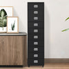 10Tier Metal Storage Cupboard Side Cabinet Office Filing Cabinet