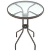 3/5 Piece Round Coffee Table & Rattan Chairs Metal Bistro Balcony Garden Outdoor