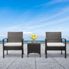 3pcs Garden Patio Furniture Outdoor Rattan Effect Set Coffee Table + 2 Chairs