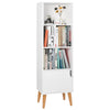 Bookcase White Bookshelf 4 Cube Storage Cabinet Display Shelves with 1 Door