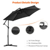 3 m Banana Parasol Sun Shade Umbrella Garden Parasol Adjustable with Base
