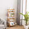 4 Tier Ladder Bookshelf Shelf Unit Bamboo Bookcase Bathroom Storage Display Rack