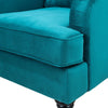 Luxury Blue Velvet Occasional Accent Chair Single Sofa Armchair Seat W/ 2 Wheels