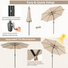 300 cm Solar Patio Umbrella 112 LED Lighted Umbrella Outdoor Table Umbrella