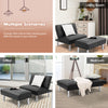 2-Piece Sectional Modern Sofa Set Leather Chaise Lounge W/ Ottoman Foot Stool
