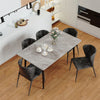 Modern Slate Marble Dining Table Black Trestle Base Rectangle Table Desk Office