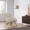 NEW Rocking Chair Upholstered Armchair Leisure Recliner Padded Seat Rocker Chair