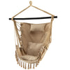 Hammock Macrame Swing Chair Home Garden Hanging Rope Seat with Pillow & Cushions