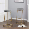 2pcs Velvet Padded Breakfast Bar Stools Kitchen Counter Pub Chair Round Barstool