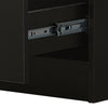 Black 3 Drawers Cabinet Chest of Drawers Side End Table Wood Living Room Modern