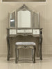 Argent Mirrored 1 Drawer Dressing Table Set. Bedroom Furniture Champagne Silver