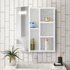 Wood LED Bathroom Cabinet Mirror Touch 5 shelf 1 Door Staorage Wall Mounted